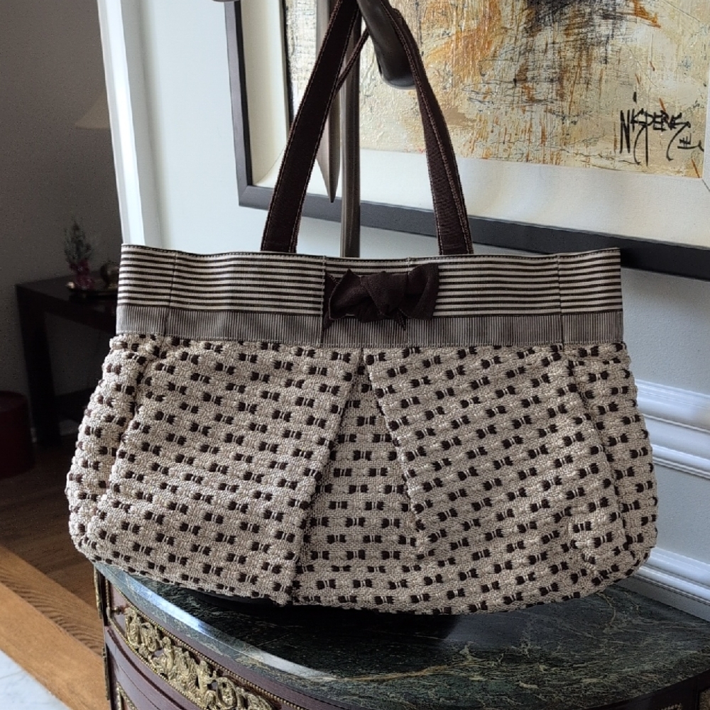 Marico For Furla Large Brown And Tan Woven Tote. NWOT